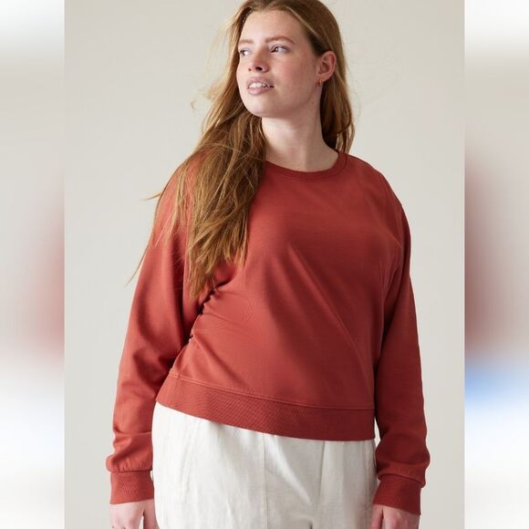 Athleta Crewneck Sweatshirt Burnt Red Size XL - Picture 1 of 10